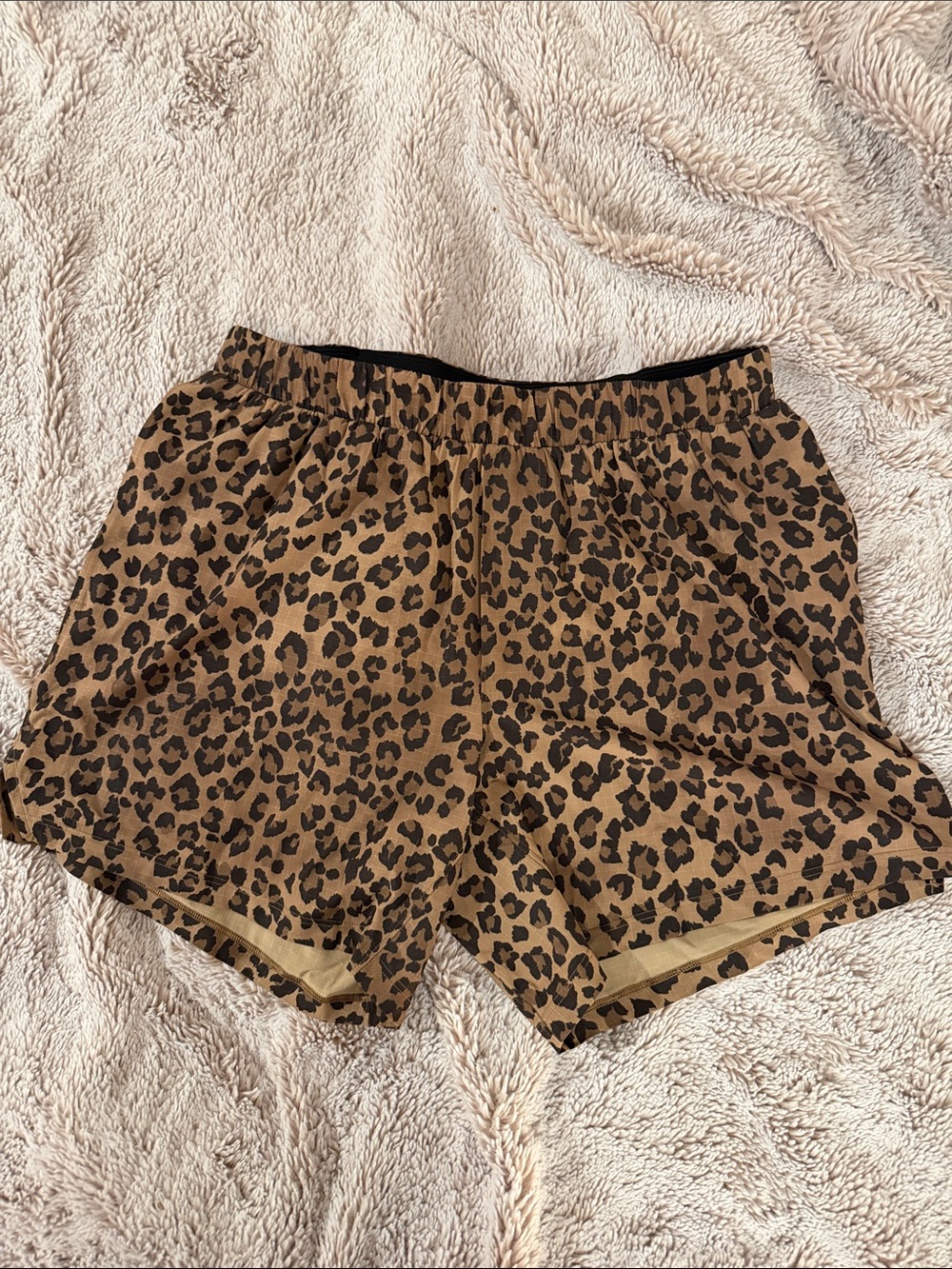 lululemon athletica Leopard Print Athletic Shorts - Tan & Black